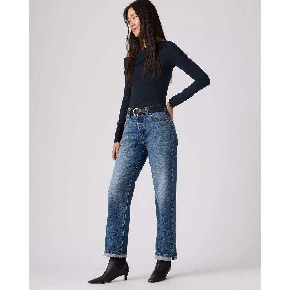 Levis 501 90's Selvedge Jeans Womens 28x32 (33"w) Straight Leg Western Americana